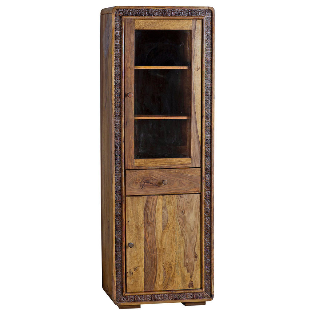 Landscape VITRÍNA, barvy sheesham, měděné barvy, 60/175/40 cm