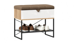 Lavice markus - bílý lesk/dub zlatý