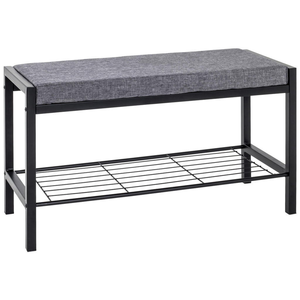 LAVICE S BOTNÍKEM, šedá, černá, 80/48/32 cm