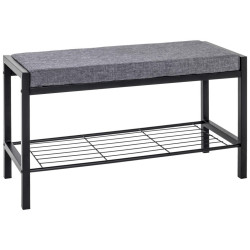 LAVICE S BOTNÍKEM, šedá, černá, 80/48/32 cm