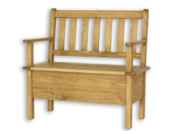 Lavice s úložným prostorem a područkami sil14 b, 150cm - k09 přírodní