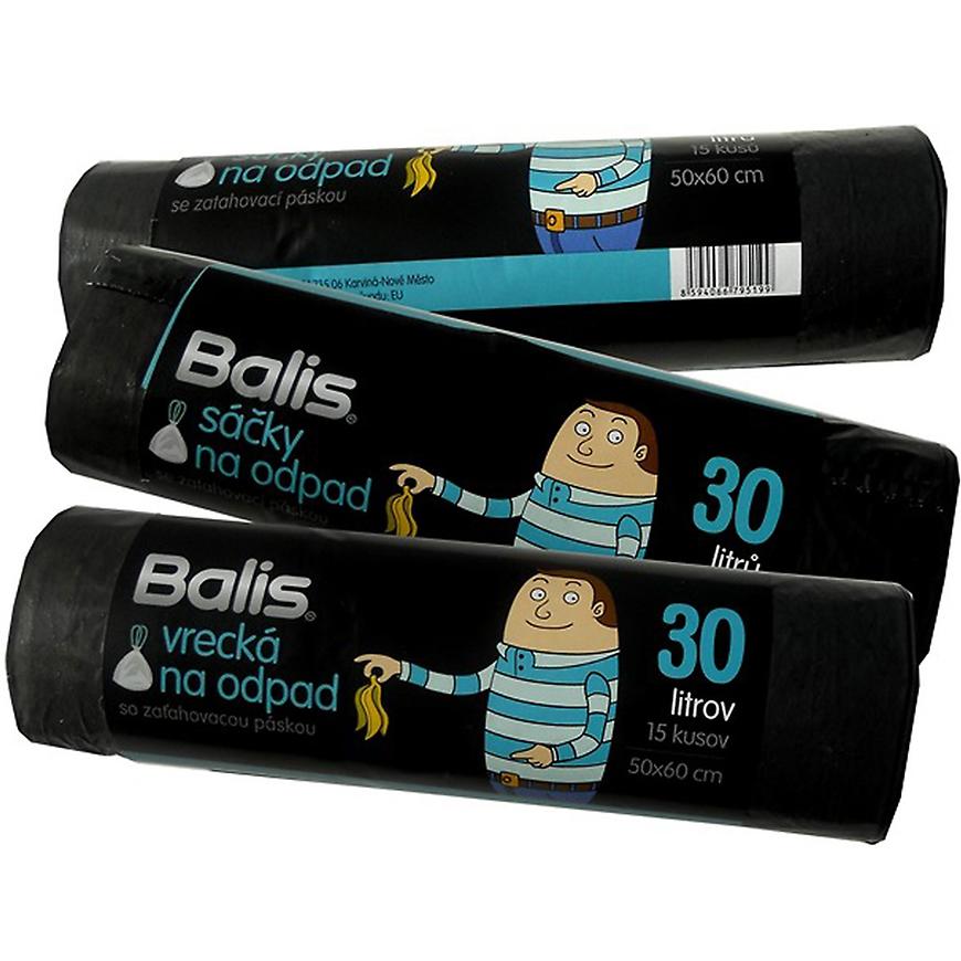 Ldpe odpadní sáčky balis 30l zatahovací 15ks