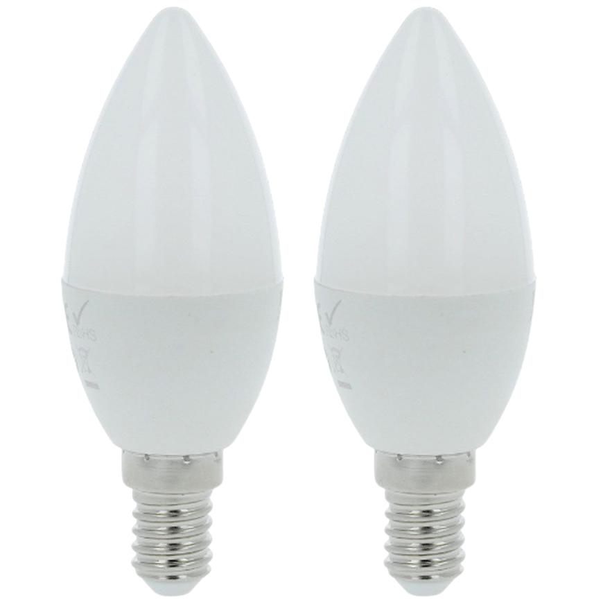 LED žárovka candle svíčka 5W E14 3000K 450LM, 2 pack