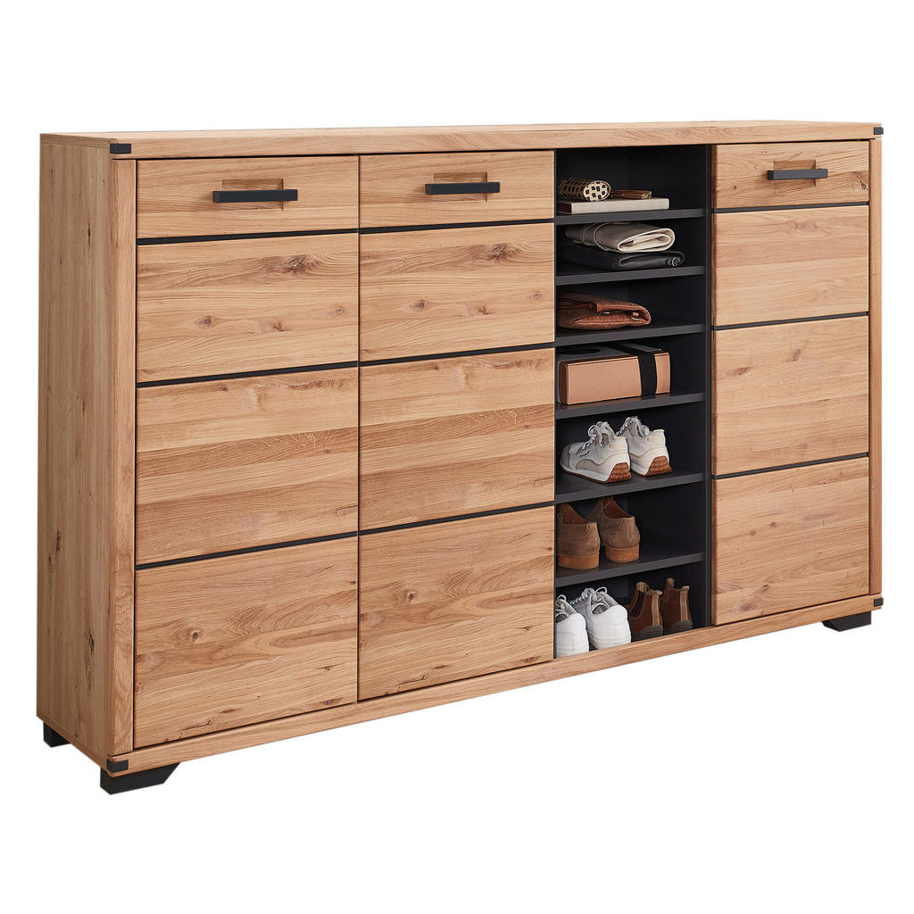 Linea Natura BOTNÍK, barvy grafitu, dub artisan, divoký dub, 160/107/41 cm