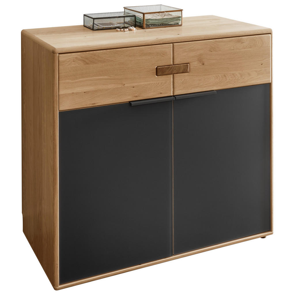 Linea Natura KOMODA, dub, antracitová, dub bianco, 100/89/44 cm