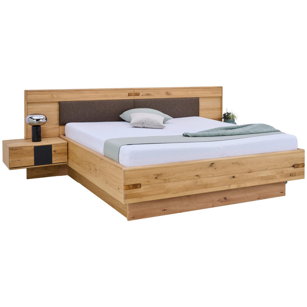 Linea Natura POSTEL S NOČNÍMI STOLKY, 180/200 cm, dub bianco