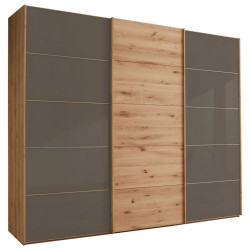 Linea Natura SKŘÍŇ S POSUVNÝMI DVEŘMI, dub, tmavě hnědá, dub bianco, 300/217/67 cm