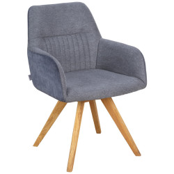 Linea Natura ŽIDLE S PODRUČKAMI, tkaná látka, barvy dubu, tmavě šedá