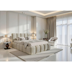 Livetastic ČALOUNĚNÁ POSTEL, 140/200 cm, pískové barvy