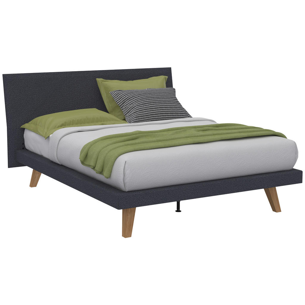 Livetastic ČALOUNĚNÁ POSTEL, 140/200 cm antracitová, platinová, divoký dub