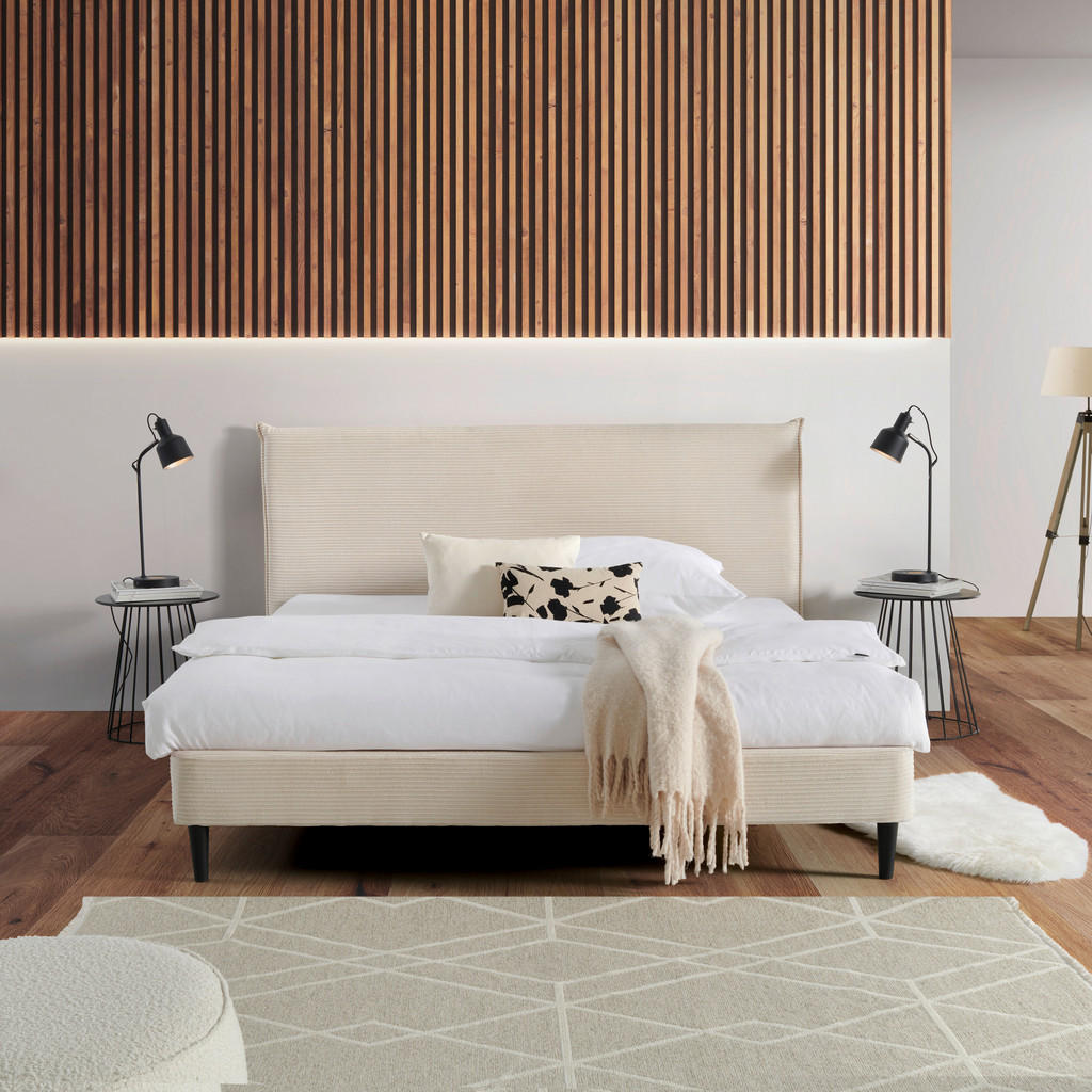 Livetastic ČALOUNĚNÁ POSTEL, 180/200 cm, bílá