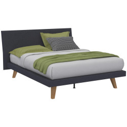 Livetastic ČALOUNĚNÁ POSTEL, 140/200 cm antracitová, platinová, divoký dub
