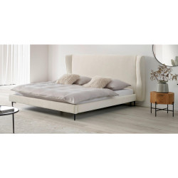 Livetastic ČALOUNĚNÁ POSTEL, 180/200 cm, bílá