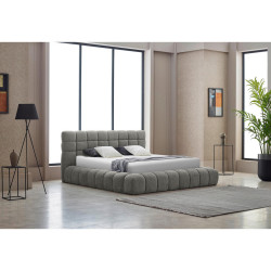Livetastic ČALOUNĚNÁ POSTEL, 180/200 cm, šedá