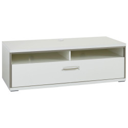 Livetastic KOMODA POD TELEVIZI, šedá, barvy stříbra, bílá, vysoce lesklá bílá, 132/47/58 cm