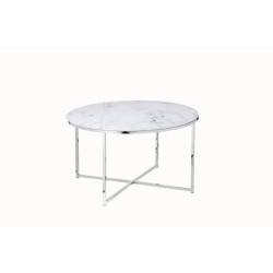 Livetastic KONFERENČNÍ STOLEK, bílá, barvy chromu, kov, sklo, 80/80/45 cm