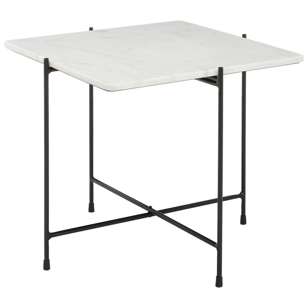 Livetastic KONFERENČNÍ STOLEK, černá, bílá, kov, kámen, 50/50/45 cm