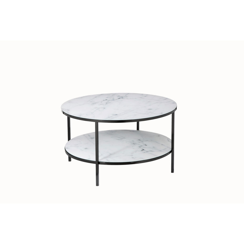 Livetastic KONFERENČNÍ STOLEK, černá, bílá, kov, sklo, 80/80/45 cm