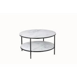 Livetastic KONFERENČNÍ STOLEK, černá, bílá, kov, sklo, 80/80/45 cm