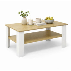 Livetastic KONFERENČNÍ STOLEK, bílá, medový dub, kompozitní dřevo, 100/55/44 cm
