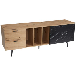 Livetastic NÍZKÁ KOMODA, barvy dubu, tmavě šedá,