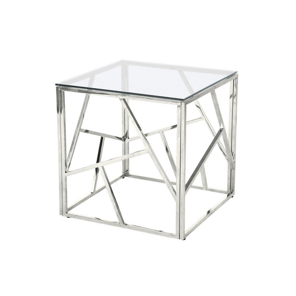 Livetastic ODKLÁDACÍ STOLEK, čiré, barvy stříbra