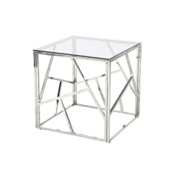 Livetastic ODKLÁDACÍ STOLEK, čiré, barvy stříbra