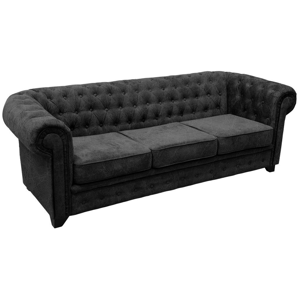 Livetastic POHOVKA CHESTERFIELD, dřevo, textil, kompozitní dřevo, antracitová