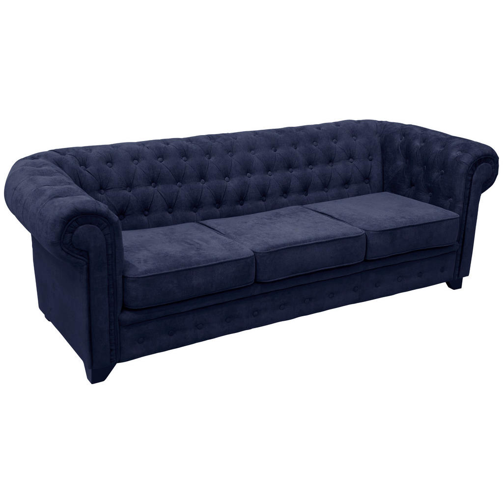 Livetastic POHOVKA CHESTERFIELD, dřevo, textil, kompozitní dřevo, modrá