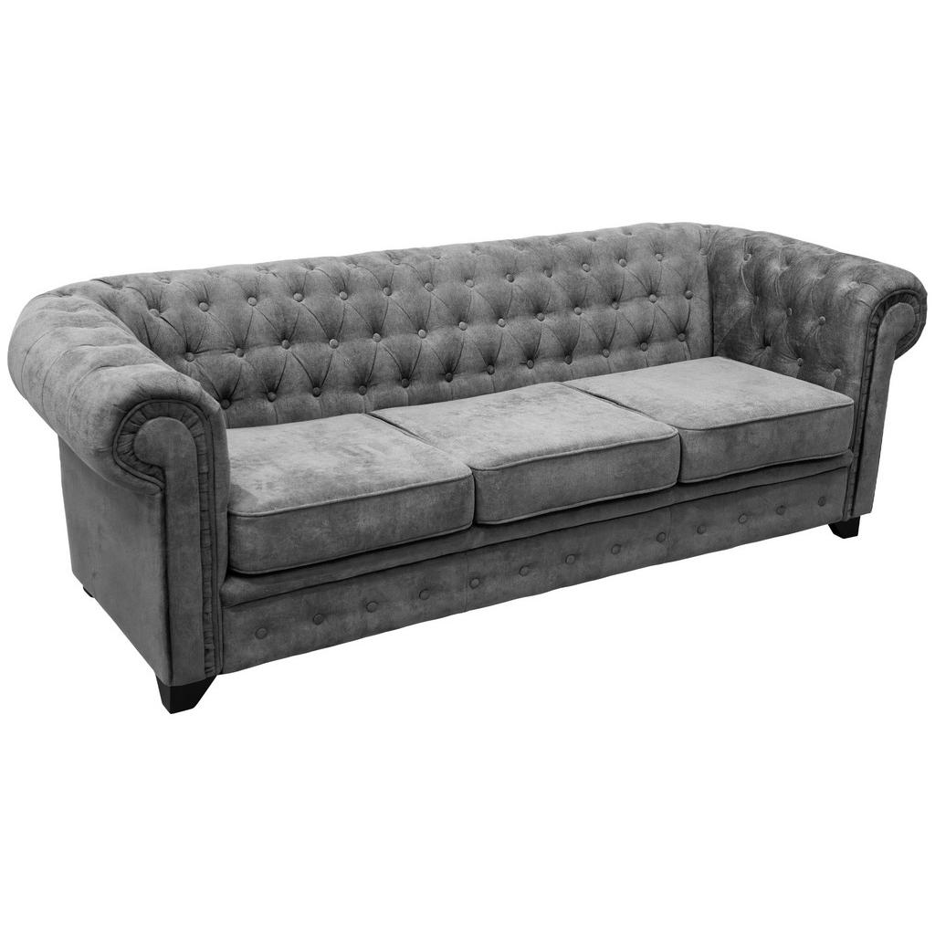 Livetastic POHOVKA CHESTERFIELD, dřevo, textil, kompozitní dřevo, šedá