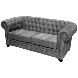Livetastic POHOVKA CHESTERFIELD, dřevo, textil, kompozitní dřevo, šedá