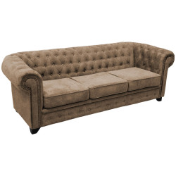 Livetastic POHOVKA CHESTERFIELD, dřevo, textil, kompozitní dřevo, světle hnědá