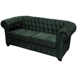 Livetastic POHOVKA CHESTERFIELD, dřevo, textil, kompozitní dřevo, tmavě zelená