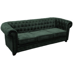Livetastic POHOVKA CHESTERFIELD, dřevo, textil, kompozitní dřevo, tmavě zelená