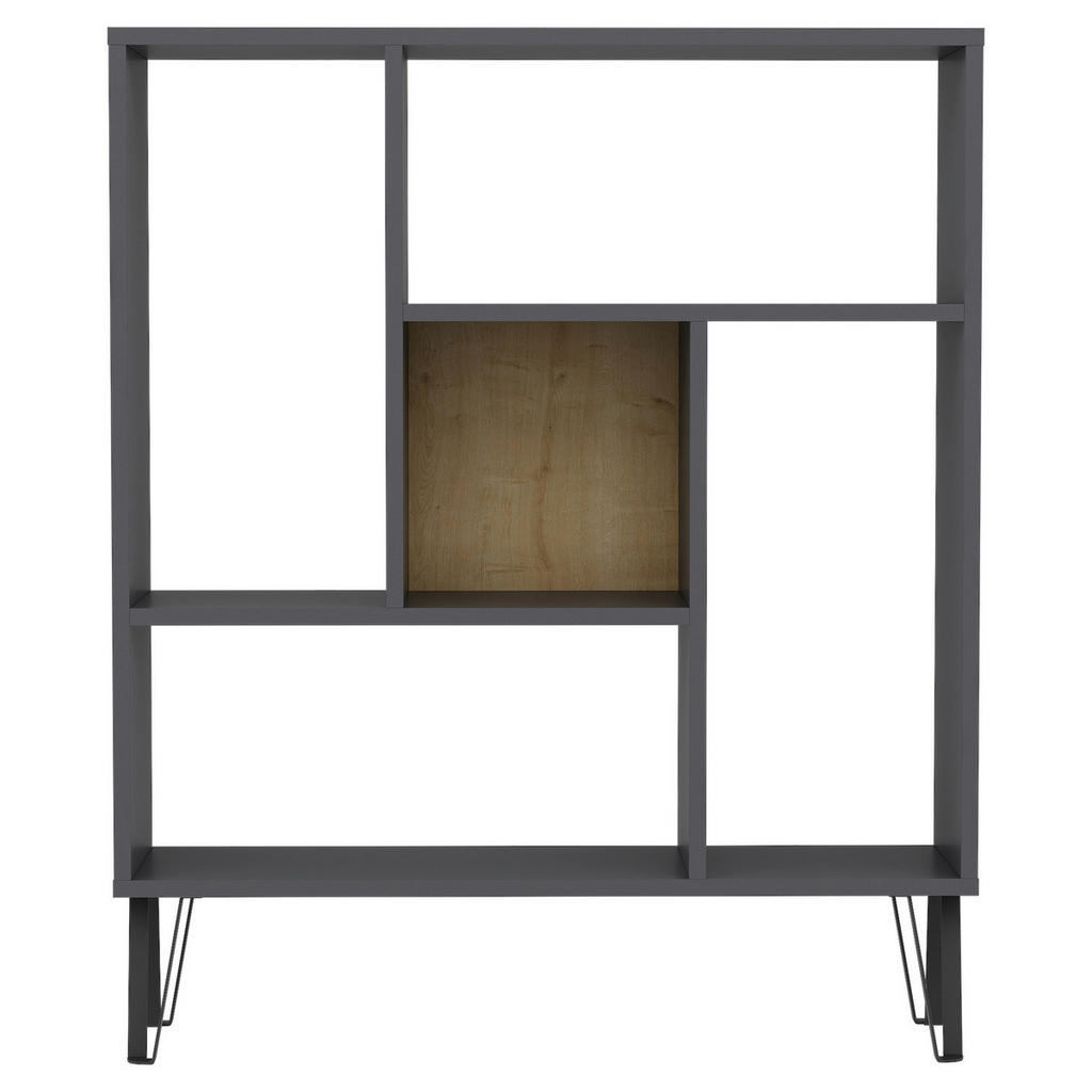 Livetastic REGÁL, antracitová, barvy dubu, 90/107,8/25 cm