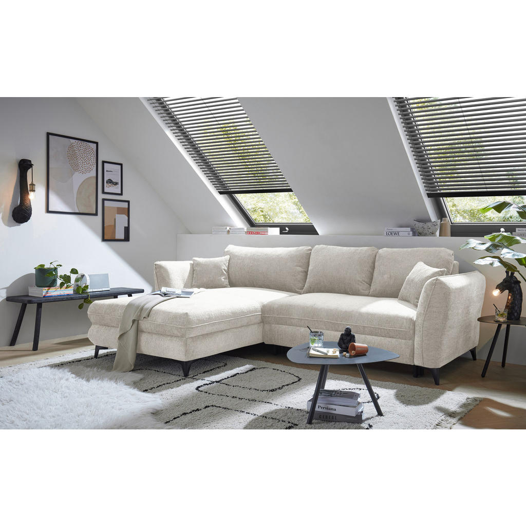 Livetastic ROHOVÁ ROZKLÁDACÍ POHOVKA, textil, slonovinová