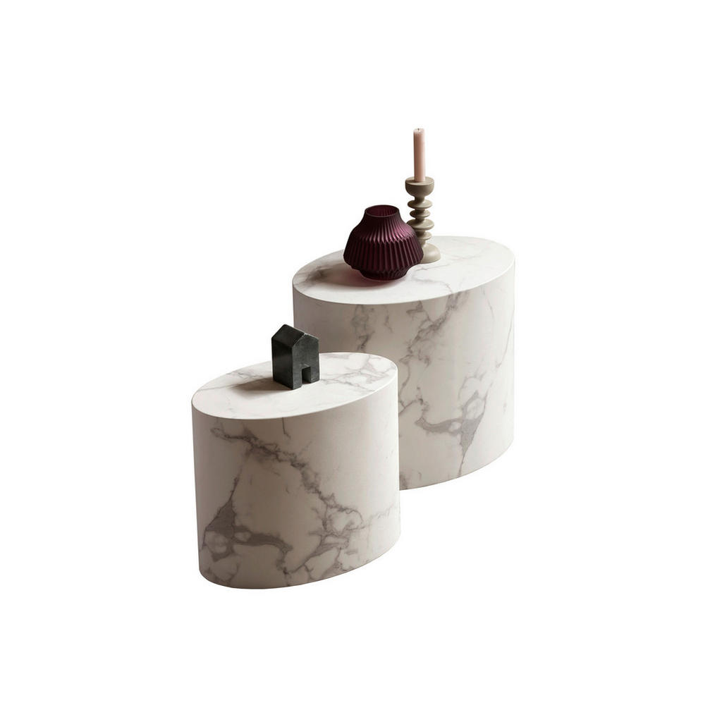 Livetastic SADA KONFERENČNÍCH STOLKŮ, bílá, kompozitní dřevo, 48-40/33-24,5/40-33 cm