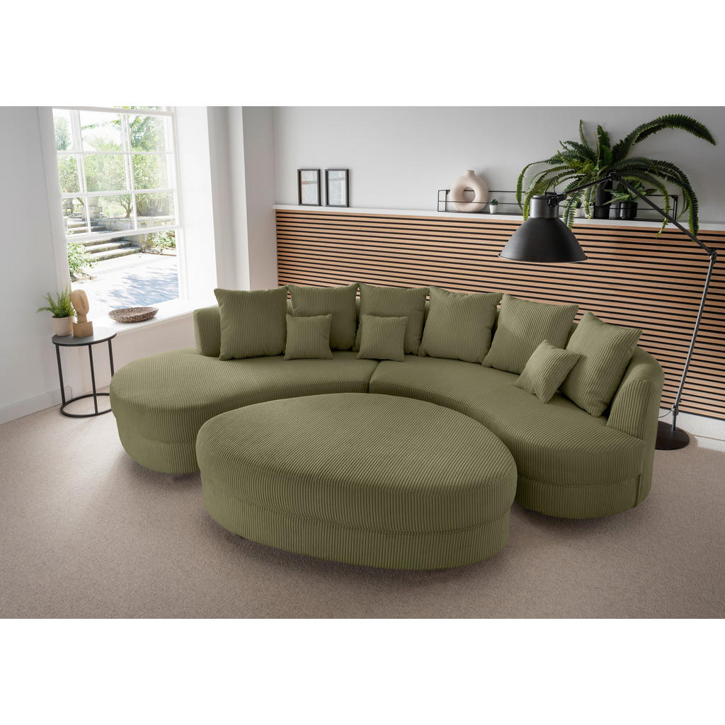 Livetastic SEDACÍ SOUPRAVA, textil, olivově zelená