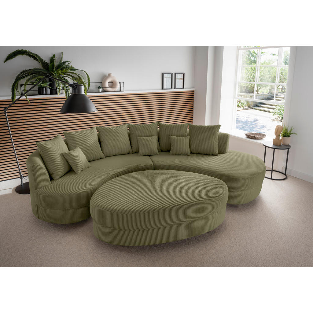 Livetastic SEDACÍ SOUPRAVA, textil, olivově zelená