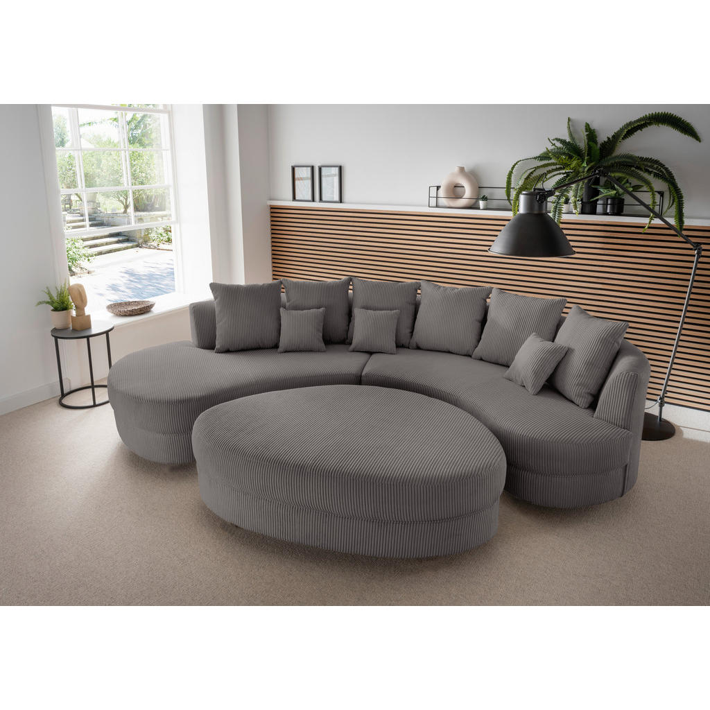 Livetastic SEDACÍ SOUPRAVA, textil, šedá