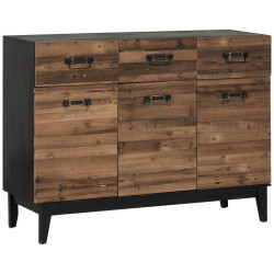 Livetastic ŠIROKÁ KOMODA, jedle, přírodní barvy, černá, 120/90.5/41 cm