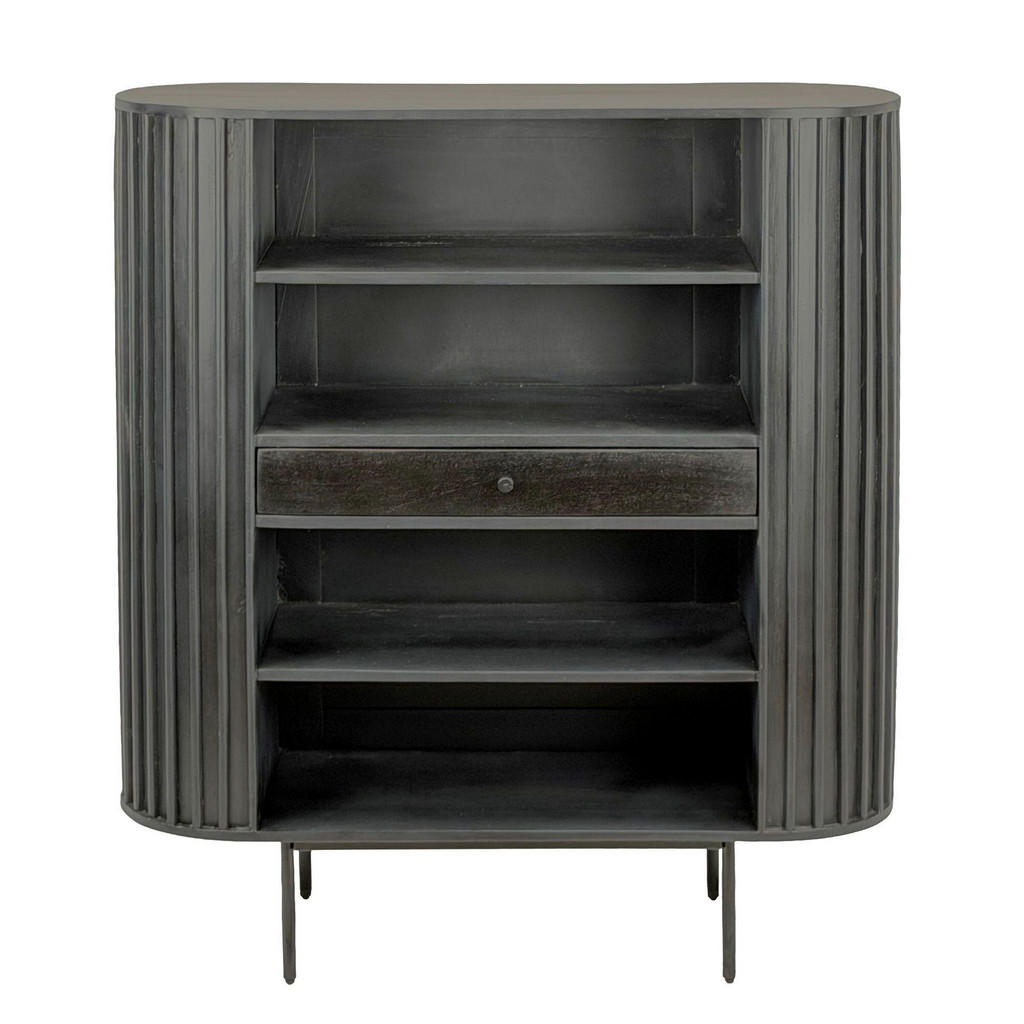 Livetastic STOJACÍ REGÁL, mangové dřevo, černá, 105/122/40 cm