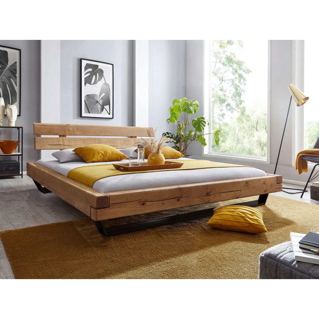 Livetastic TRÁMOVÁ POSTEL, 180/200 cm, barvy dubu, jantarové barvy