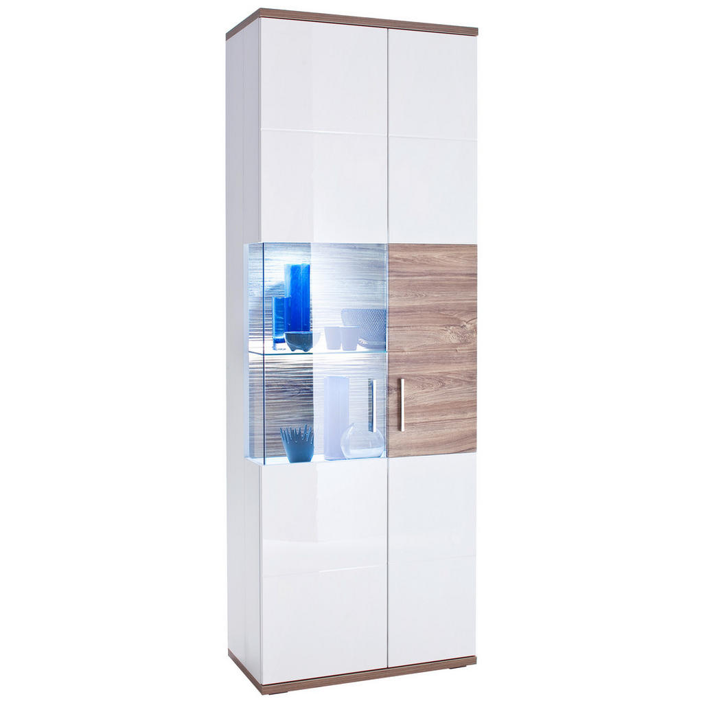 Livetastic VITRÍNA, bílá, barvy dubu, 70/199/37 cm