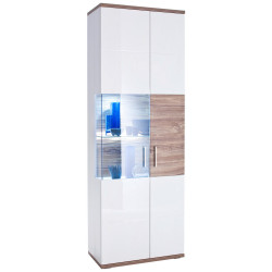 Livetastic VITRÍNA, bílá, barvy dubu, 70/199/37 cm