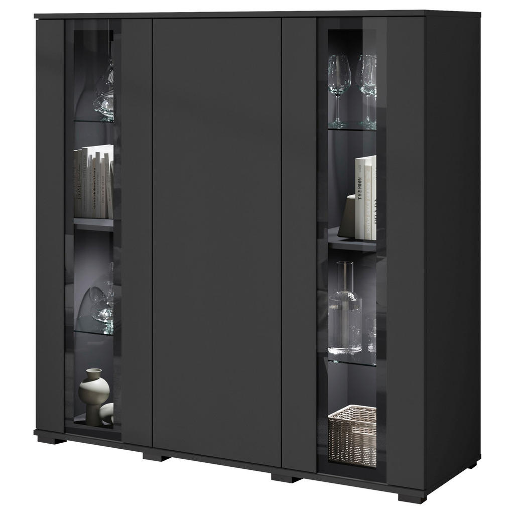 Livetastic VYSOKÁ KOMODA, černá, 120/121,9/39,5 cm