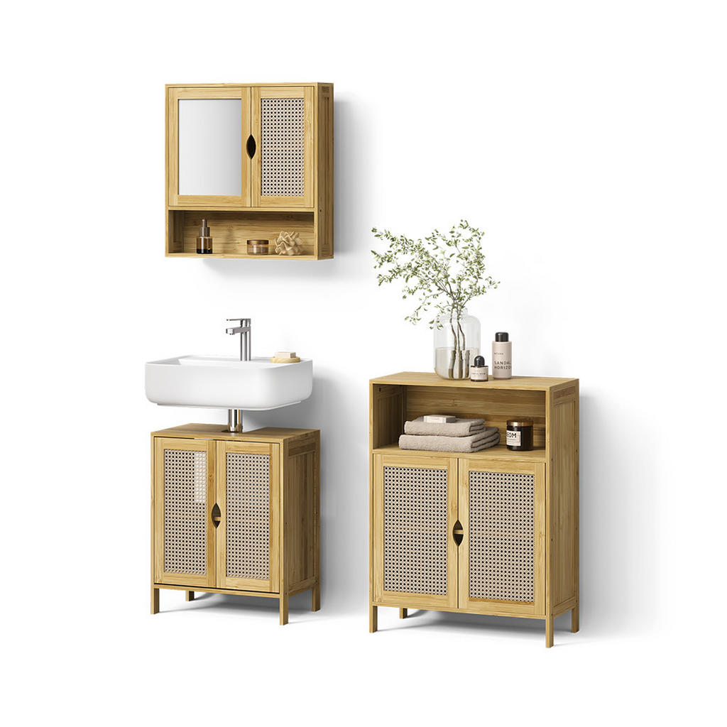 Livinity® BADMÖBEL-SET Mincio, Bambus, 3dílná