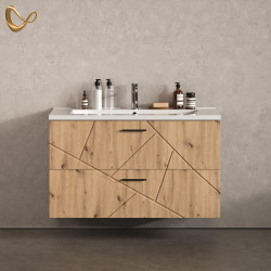 Livinity® KOUPELNOVÁ SESTAVA NÁBYTKU Ronco, Antracit/Řemeslný dub, 2dílná