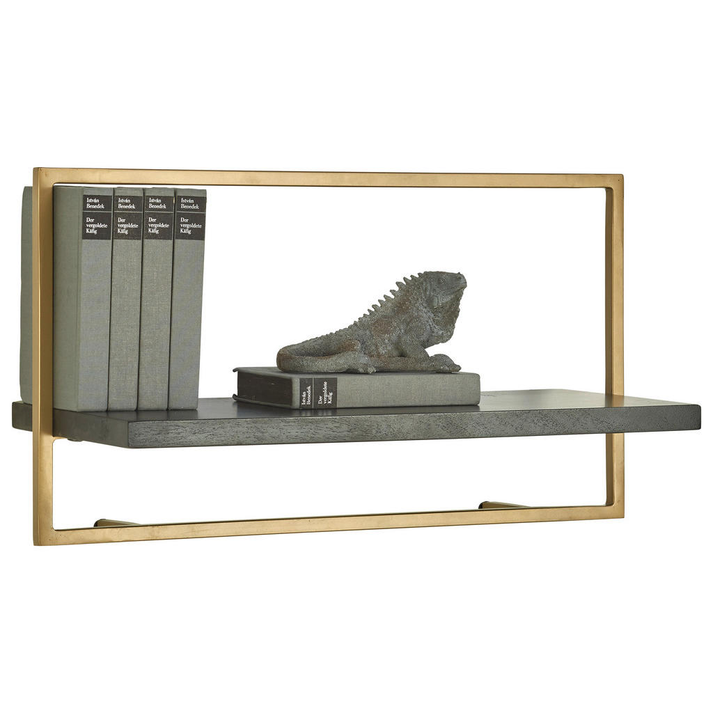 Lomoco NÁSTĚNNÝ REGÁL, černá, barvy zlata