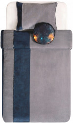 Ložní set na postel 120x200cm nebula - šedá/modrá